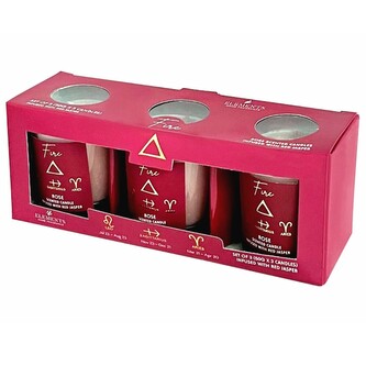 ARÔME Elements sada vonných svíček 3 ks Oheň