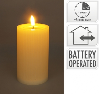 LED svíčka krémová 12,5x7,5 cm