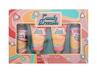 Xpel Candy Dreams sprchový gel Marshmallow Magic 100 ml + tělový peeling Marshmallow Magic 50 ml + tělové mléko Marshmallow Magic 50 ml + koupelový krém Marshmallow Magic 100 ml