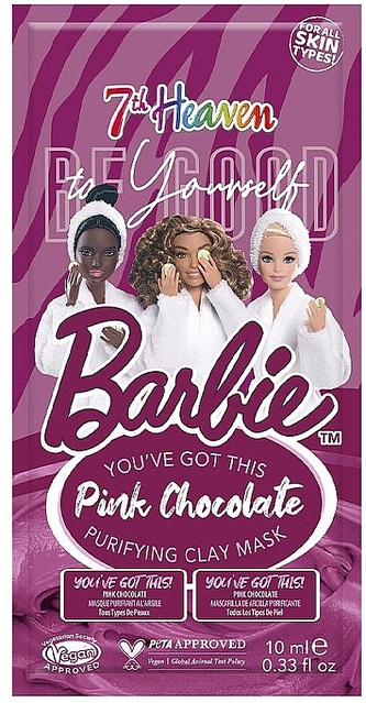 Montagne Jeunesse (7th Heaven) Dětská pleťová maska Barbie - Pink Chocolate 10ml 7th Heaven