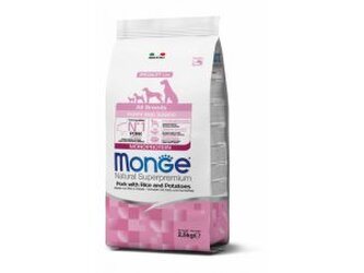 MONGE DOG  Vepřové s rýží a bramborem 2,5kg   28/15
