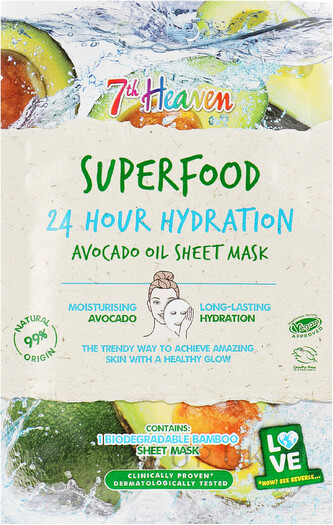 Montagne Jeunesse (7th Heaven) Superfood 24h Hydratační maska na ubrousku Avokádový olej 7th Heaven