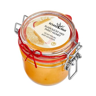 Organický solný tělový peeling Slaďoučký med 255ml Soaphoria