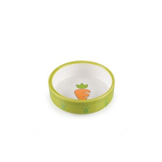 Keramická miska pro křečky zeleno/bílá, mrkvička