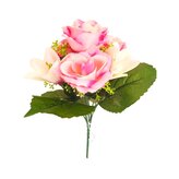 Růže kytice s přízdobou sv. růžová  H358