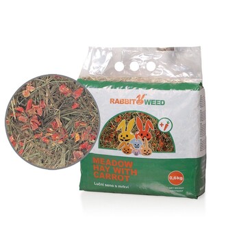 Rabbit Weed seno luční s mrkví, 4x 0,6kg, cena za 1ks