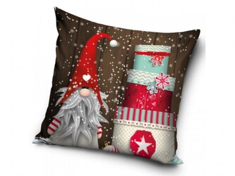 TipTrade Vánoční povlak Skřítek a dárečky 40x40 cm