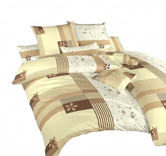 Dadka Povlečení flanel Flér hnědá 140x240, 70x90 cm