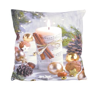 Forbyt Vánoční povlak Svíčka noty CYHA6657 40x40 cm