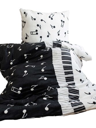 Jerry Fabrics Povlečení mikroflanel Noty 140x200, 70x90 cm