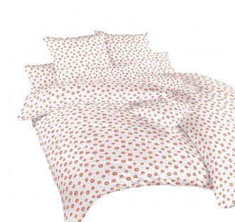 Dadka Povlečení krep Anežka lososová na bílém 220x220, 2x70x90 cm