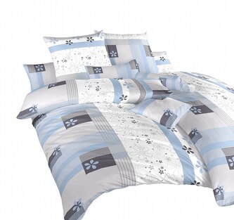 Dadka Povlečení krep Flér šedomodrá 220x220, 2x70x90 cm