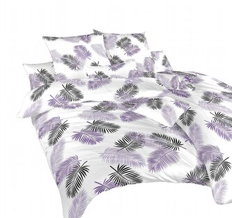 Dadka Povlečení bavlna Peříčka fialová 140x200, 70x90 cm