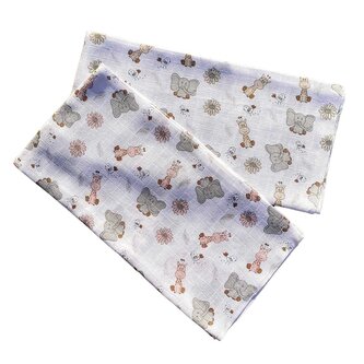 PREM INTERNACIONAL Dárkové balení pleny Zoo růžová a Zoo cream 70x70 cm (balení 2 ks)