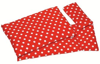 Pościel do łóżeczka - białe kropki, 3 części