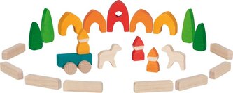 Klocki drewniane Mała wioska Goki