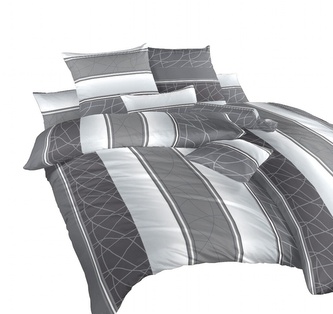 Dadka Povlečení bavlna Bruno šedý 240x200, 2x70x90 cm