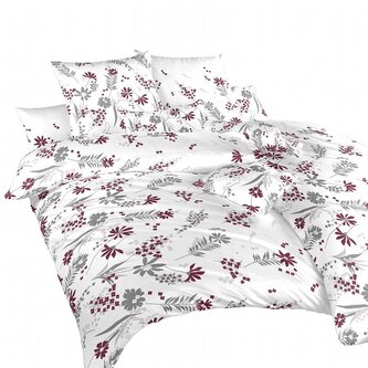 Dadka Povlečení krep Agáta vínová na bílém 140x240, 70x90 cm