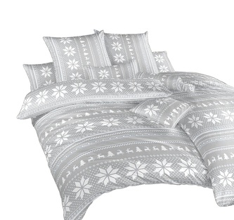 Dadka Povlečení krep Sobi šedí 140x200, 70x90 cm