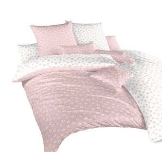 Dadka Povlečení krep Anežka bílá/pudrová DUO 220x200, 2x70x90 cm