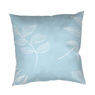 Dadka Povlak na polštář krep Kapradí bílé na světle modrém 40x40 cm
