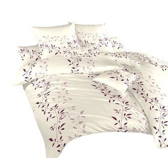 Dadka Povlečení krep Mandevila bordó na banánovém 200x220, 2x70x90 cm