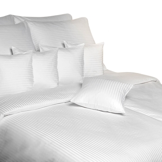 Dadka Povlečení atlas grádl bílé proužek 0,8 cm 140x220, 70x90 cm