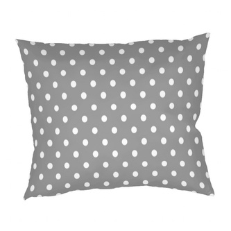 Dadka Povlak na polštář krep Puntík bílý na šedém 70x90 cm