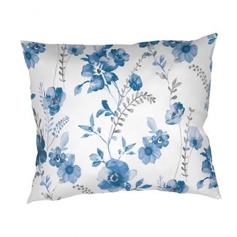 Dadka Povlak na polštář flanel Kvítí modré na bílém 70x90 cm