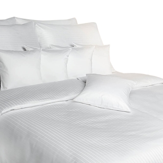 Dadka Povlečení atlas grádl Polycotton bílý pruh 240x220, 2x 70x90 cm