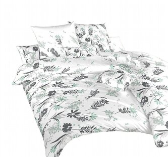 Dadka Povlečení bavlna Agáta mentolová na bílém 140x240, 70x90 cm