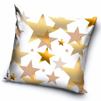 TipTrade Vánoční povlak Zlaté hvězdy 40x40 cm