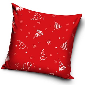 TipTrade Vánoční povlak Vločky a stromečky 40x40 cm