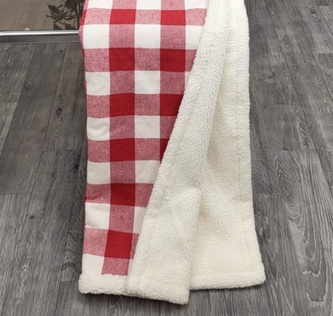 Deka beránek, Skandinávské káro, červená, 150 x 200 cm