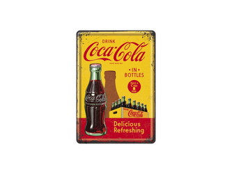 Nekupto Plechová pohlednice Coca-Cola (In Bottles Yellow) NA10276