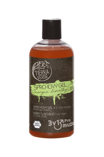 Tierra Verde Pánský sprchový gel na tělo, obličej a vlasy 3v1 - Energie limetky 500 ml - nahradí až tři produkty