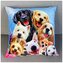Dekorační polštář s motivem PSÍ KAMARÁDI 40x40 cm Mybesthome