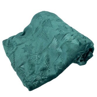 HOME ELEMENTS Mikroflanelová deka 150 x 200 cm, 220 GSM, Tmavě zelená Jacquard
