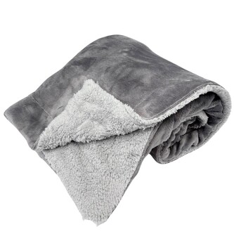 HOME ELEMENTS Deka 150 x 200 cm, s beránkem, mikroflanel, Šedá