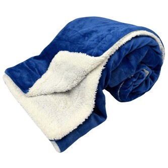HOME ELEMENTS Deka 150 x 200 cm, s beránkem, mikroflanel, Tmavě modrá