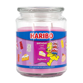 Svíčka ve skleněné dóze Haribo, Narozeninový dort, 510 g