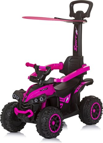 CHIPOLINO Odrážedlo se stříškou a vodící tyčí ATV Pink