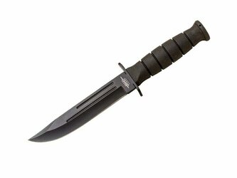 JOKER JKR0771 COMBAT taktický bojový nôž 15 cm, celočierna, plast ABS, nylonové puzdro