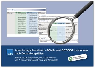 Abrechnungschecklisten - BEMA- und GOZ/GOÄ-Leistungen nach Behandlungsfällen