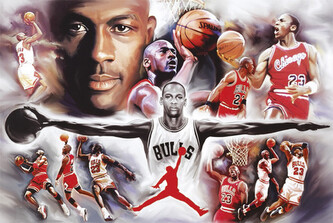 Plakát, Obraz - Michael Jordan - collage, 91.5 × 61 cm