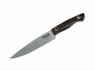 Böker Manufaktur Solingen 130365 Saga úžitkový nôž 15,2 cm, Stonewash, drevo Grenadille