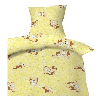 Hybler textil Povlečení bavlna do postýlky Štěně žluté 90x130, 45x60 cm