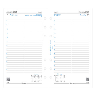 Filofax, Kalendář 2025 osobní, den/1 strana, AJ
