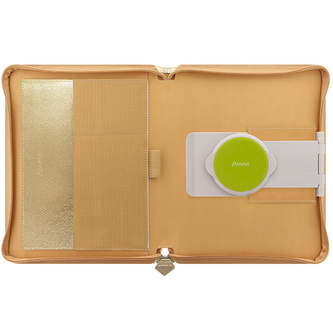 Filofax, Enitab + Obal Velký Saffiano Zip, Zlatá
