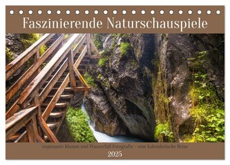 Faszinierende Naturschauspiele - imposante Klamm und Wasserfall Fotografie (Tischkalender 2025 DIN A5 quer), CALVENDO Monatskale